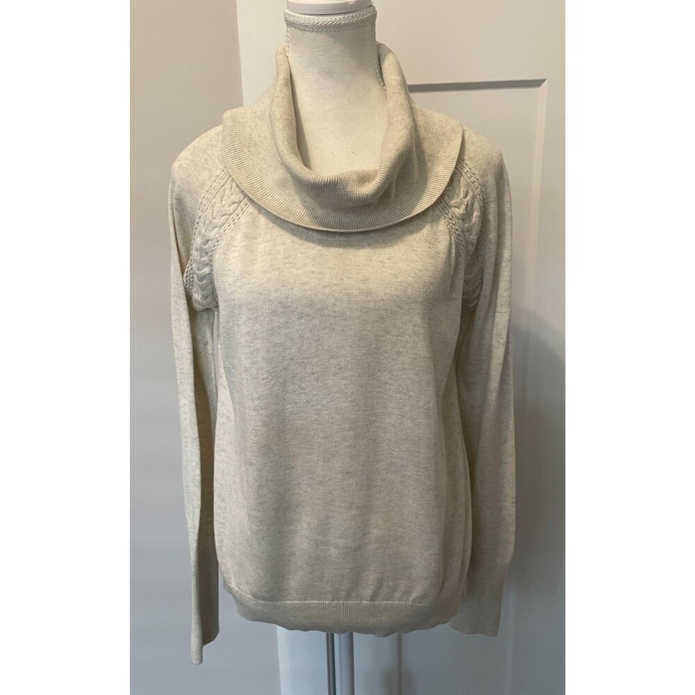 BANANA REPUBLIC Womens SWEATER Long Sleeve BEIGE Cowl Neck Size M